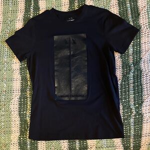 Armani Exchange Black Graphic Tee Medium Slim Fit